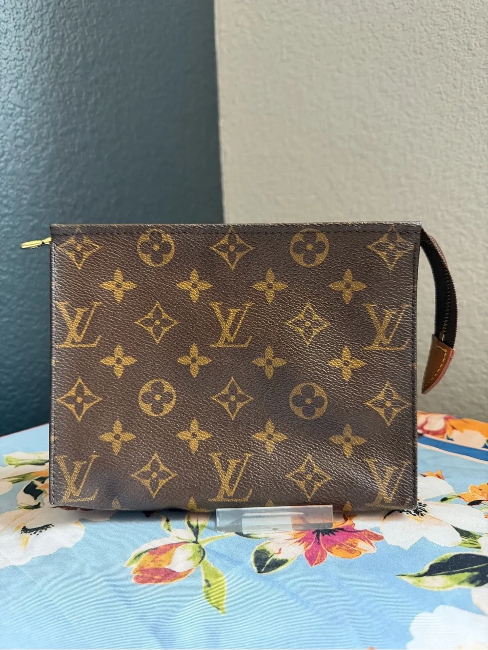 Louis Vuitton Monogram Canvas Cosmetic Pouch Brown & Gold
